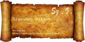 Szarvadi Viktor névjegykártya